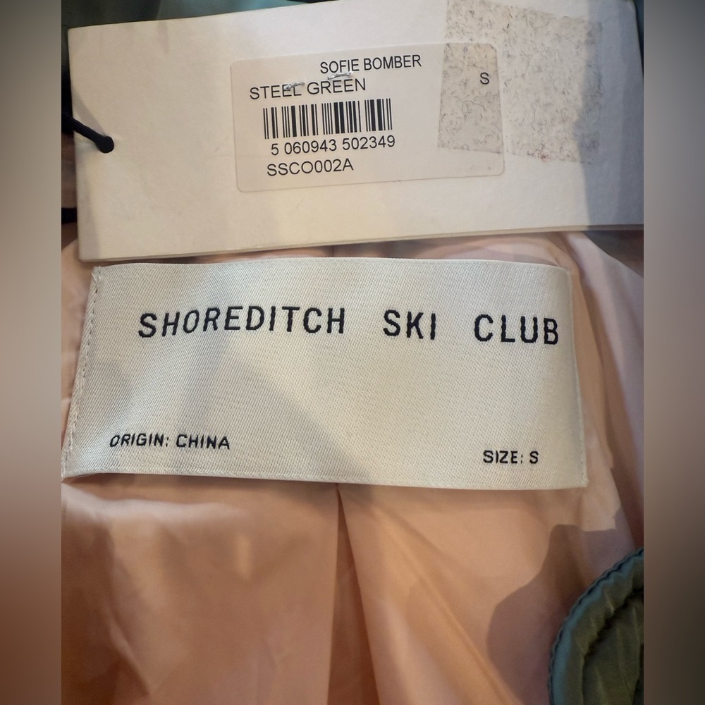Shoreditch Ski Club Green Bomber Jacket Nwt — image 8 of 8